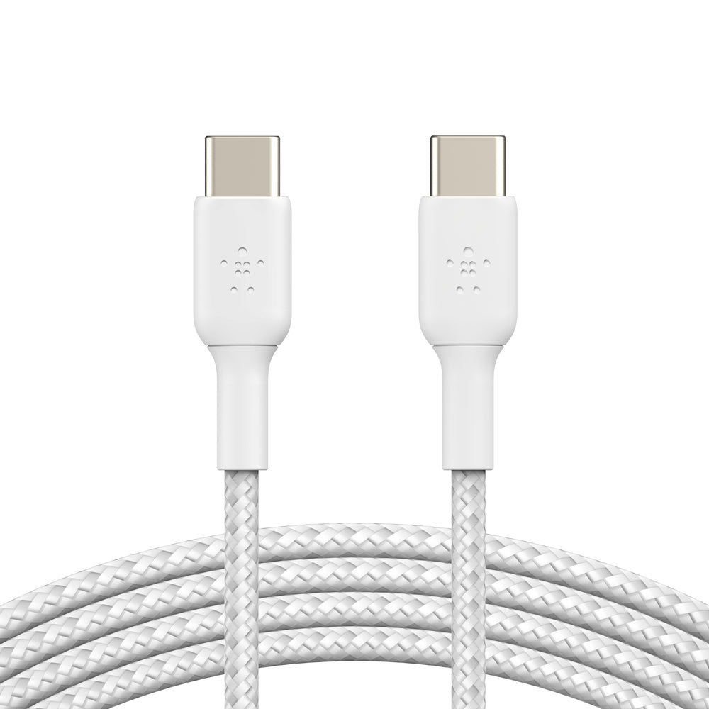 Belkin USB-C to USB-C braided white cable (Twin pack) 1m or 2m