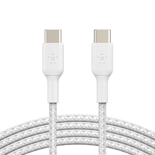 Belkin USB-C to USB-C braided white cable (Twin pack) 1m or 2m