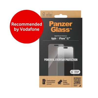 PanzerGlass Screen Protector for Apple iPhone 15, 15 Plus, 15 Pro, and 15 Pro Max