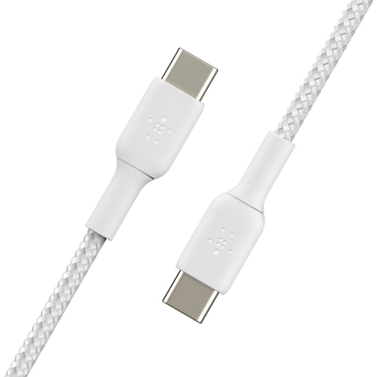 Belkin USB-C to USB-C braided white cable (Twin pack) 1m or 2m