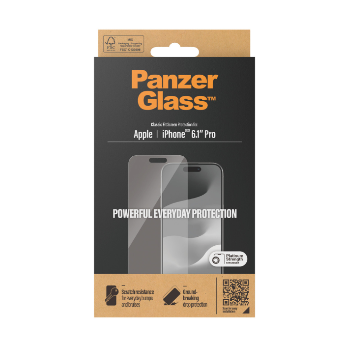 PanzerGlass Screen Protector for Apple iPhone 15, 15 Plus, 15 Pro, and 15 Pro Max