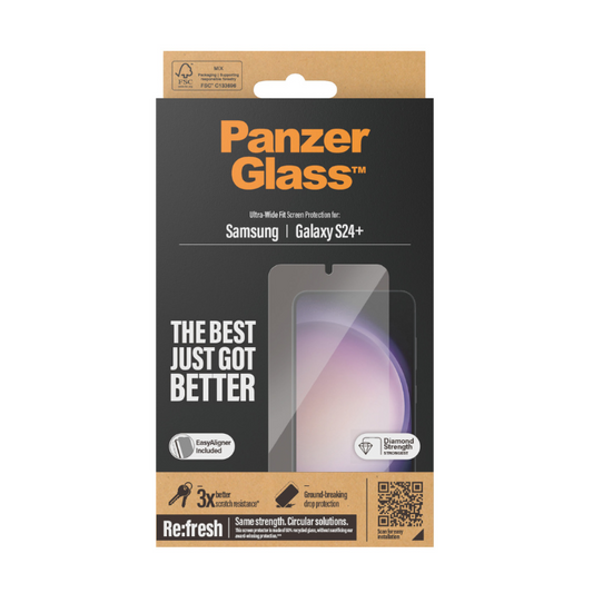 PanzerGlass Screen Protector for Samsung S24 Ultra, S24+, and S24