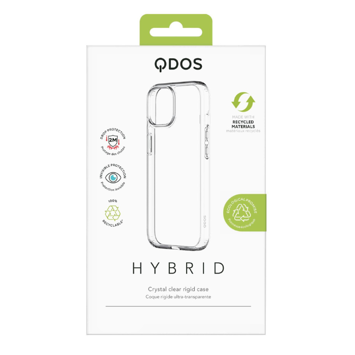 QDOS Hybrid Clear Case for Apple iPhone 15, 15 Plus, 15 Pro, and 15 Pro Max